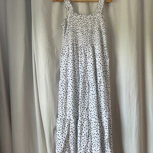 Black and White smocked summer maxi dress